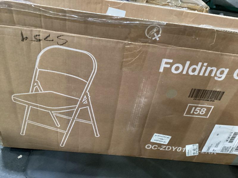 Condition photo showing New/Like New for DUMOS 2 Pack Folding Chairs with Padded Cushion and Back - Fabric Stackable Portable Dining Chiars S