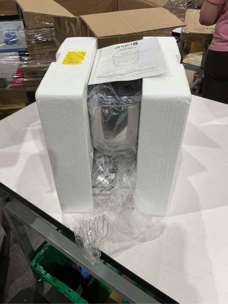 Condition photo showing New/Like New for mini angel electric dough maker with ferment function, 5.5qt dough mixer machine with 304 stainless steel bowl, face-up touch panel, household flour kneading machine for pizza bread, white