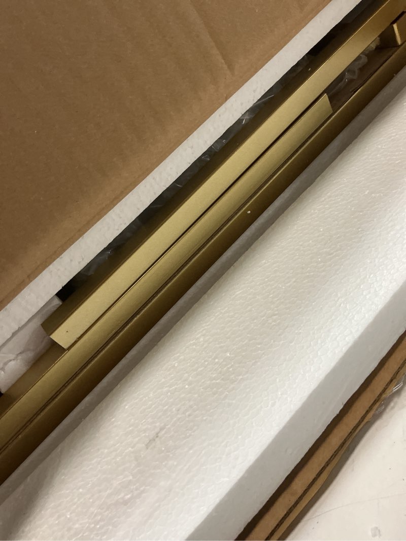 Condition photo showing Good Condition for gold end table, rectangle side table with mirrored top, modern metal end tables, small narrow side tables for living room, balcony, 22" l x 12.4" w x 24" d rectangular 1-tier gold