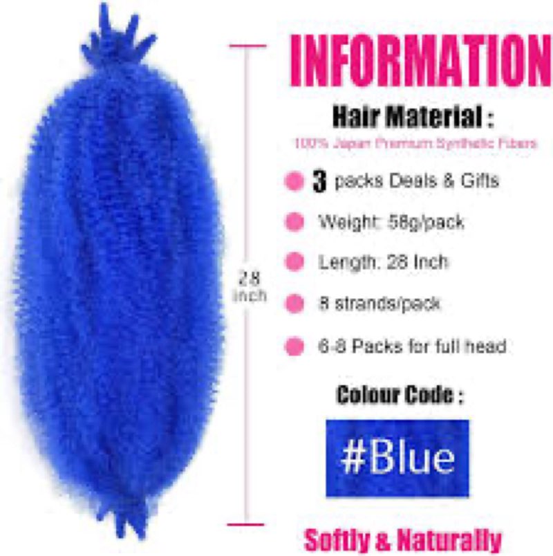 Afro Twist Hair 28 Inch 8 Packs, Springy Afro Twist Hair Pre Fluffed Spring Twist Hair Pre Stretched