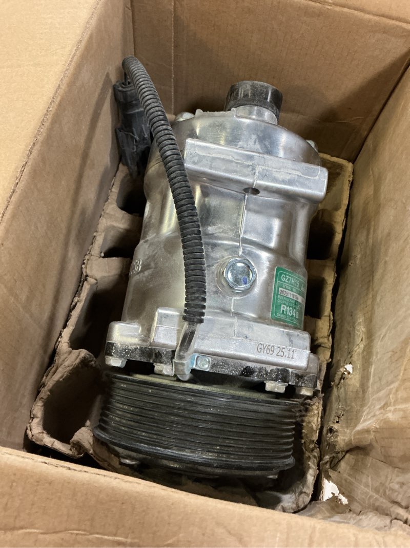 Condition photo showing As Is for ac compressor & single groove a/c clutch for mazda rx-7 fc 1986 1987 1988 replaces sanden sd708 7200 - buyautoparts 60-01177na new
