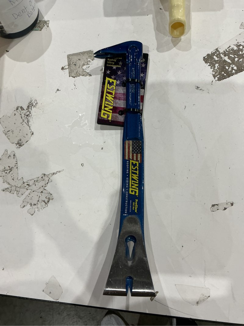 Condition photo showing Good Condition for estwing 17 in pro-claw contractor bar, steel wrecking bar, thin blade for shingles & siding, durable black finish