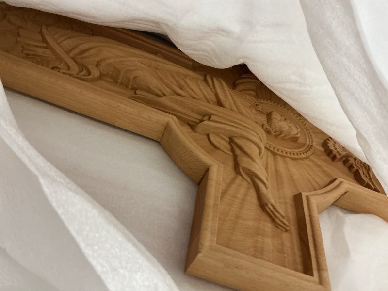 Condition photo showing Good Condition for bgcopper jesus crucifix wall cross handmade wooden cross for wall decor for home room christmas gift 19.7"l x 14.6"w ascension cross a-wood