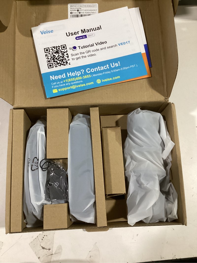 Condition photo showing Good Condition for Veise VE017-K Fingerprint Smart Lock with 2 Knobs, App Control, Keyless Entry Front Door Lock with Handle Set, Electronic Digital Touchscreen Keypad Deadbolt, IP55 Waterproof, Auto-Lock, Matte Black