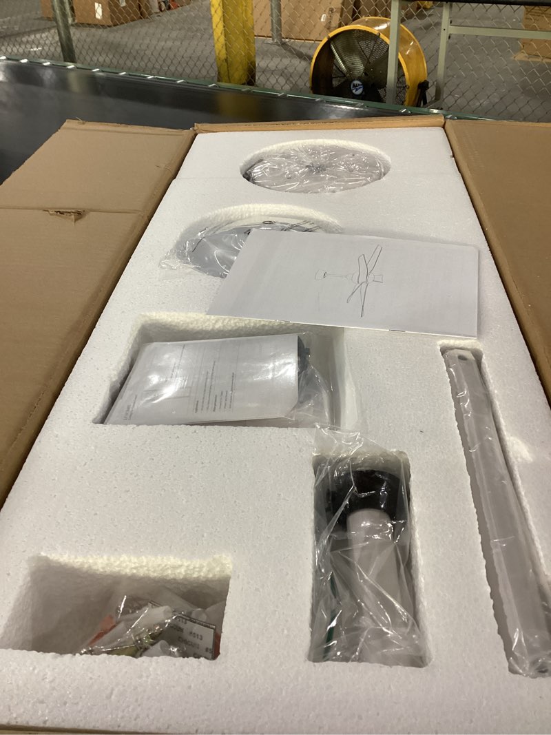 Condition photo showing New/Like New for Melkelen Ceiling Fans with Lights and Remote,56in Ceiling Fan with 5-Blades,Quiet Reversible DC Motor,6 Speed, Dimmable LED Light,White Ceiling Fan with Light for Bedroom/Living Room/Kitchen/Patio