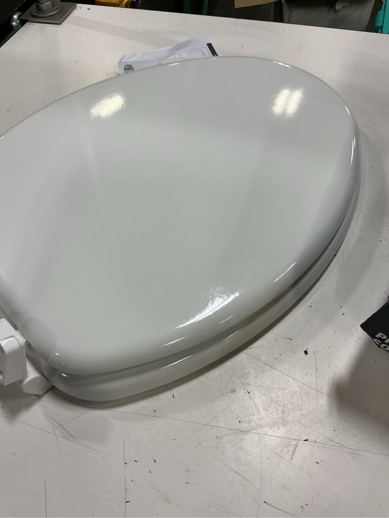 Condition photo showing Good Condition for project source plastic white elongated soft close toilet seat