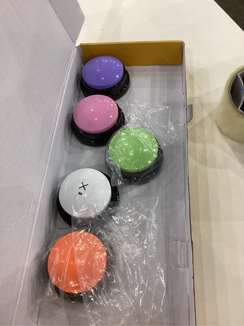 Condition photo showing As Is for Voice Recording Button, 30 Second Record Button for Dog Pet Interactivity, Gift for Friend, Family,10 Color Have Coffee and White