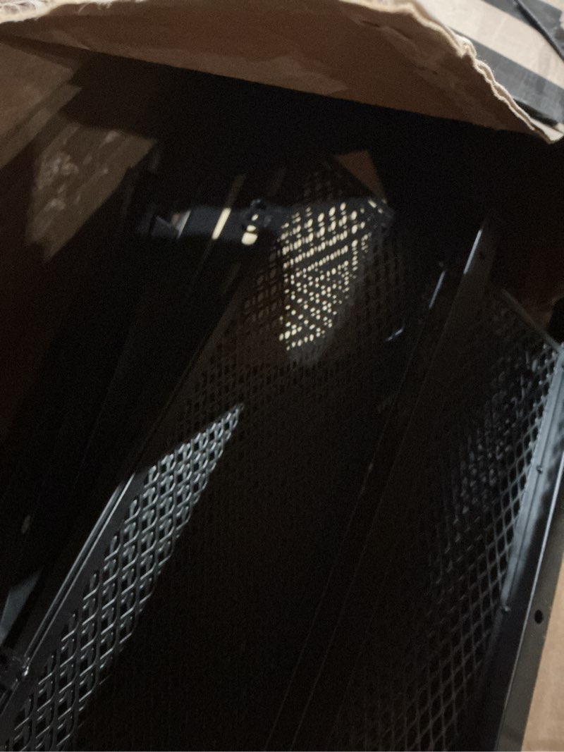 Condition photo showing As Is for rolanstar tv stand with mount and power outlet - black