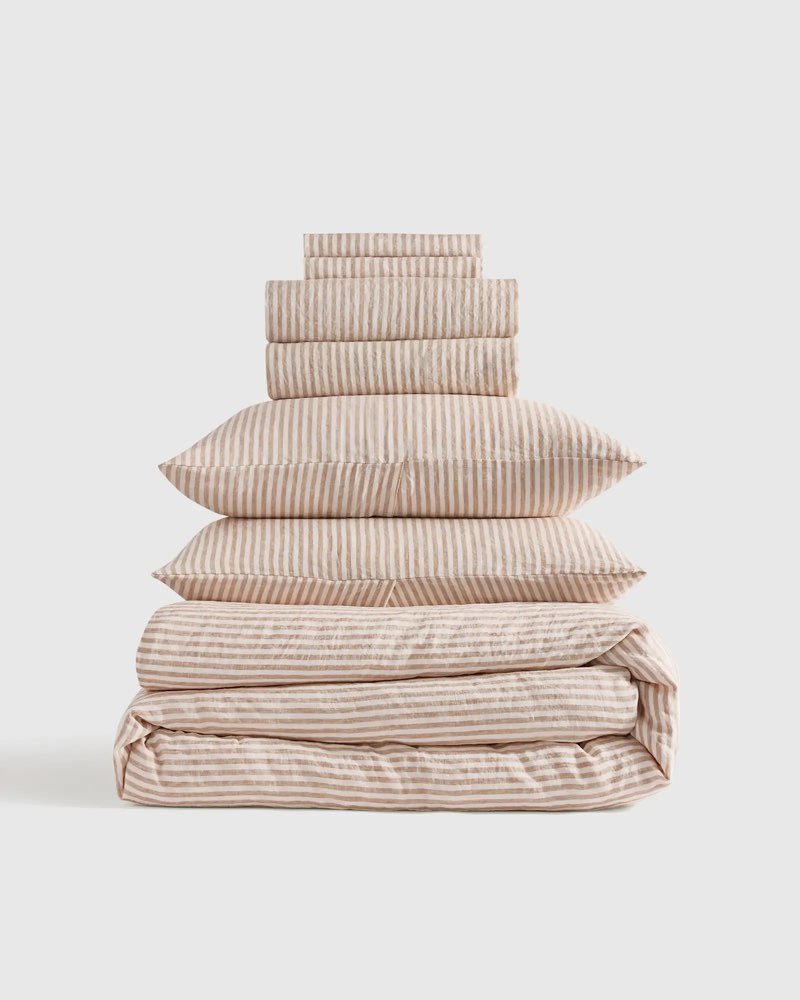 (incomplete ) european linen deluxe bedding bundle (size unknown)
