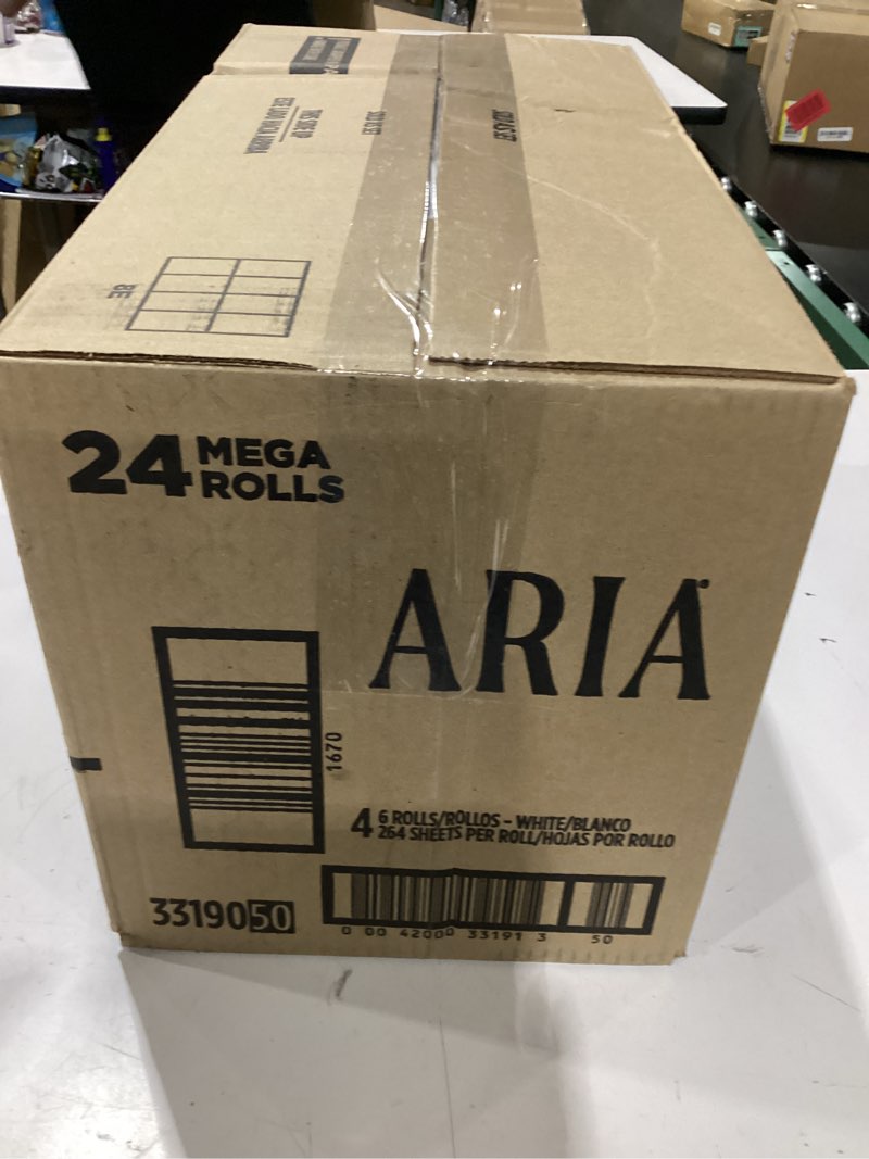Condition photo showing New/Like New for aria recycled bath tissue 4- 6 rolls 24 mega rolls