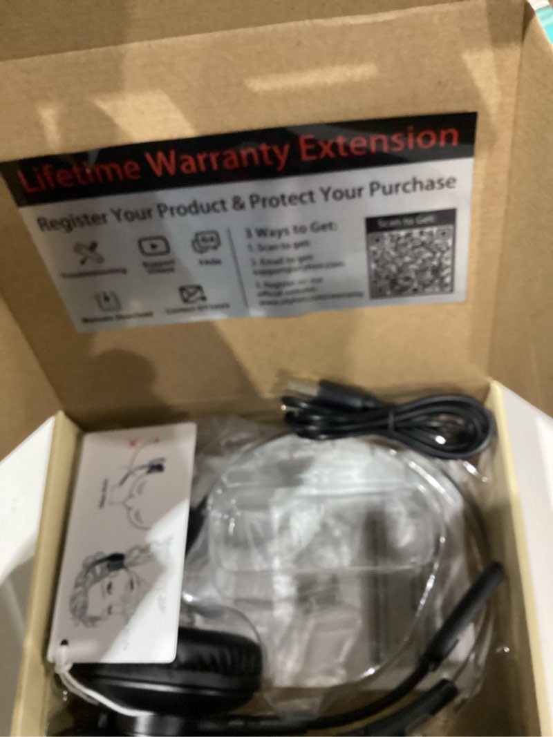 Condition photo showing As Is for Trucker Bluetooth Headset, Wireless Headset with Mic for Work, Upgraded V5.3 Dual Noise Cancelling Microphones, Mute Button, Multipoint, 53H Battery, for Truck Drivers, Work from Home Office Phone Black