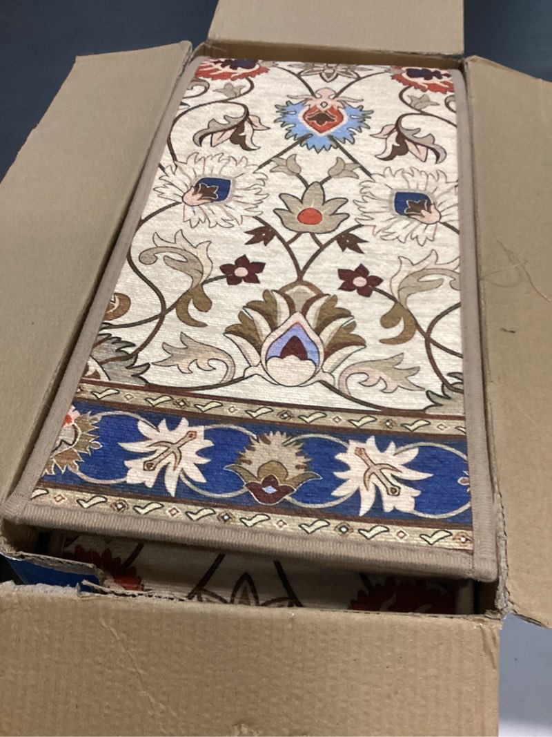 Condition photo showing Good Condition for Carpet Stair Treads Non Slip for Wooden Steps, 30inch X 8inch Staircase Step Treads Indoor for Dogs, Reusable Stair Carpet Runner with TPR Adhesive, Oriental Carpets for Stairs 30inch X 8inch Roland 15