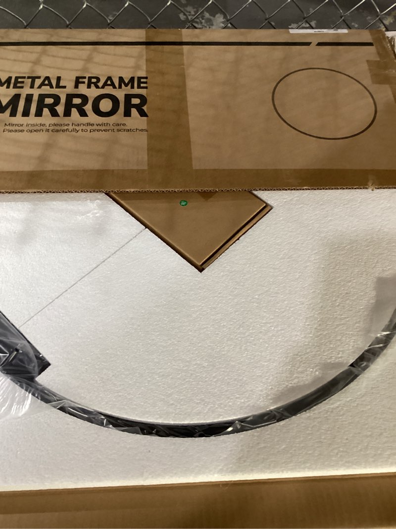 Condition photo showing New/Like New for TETOTE Black Round Mirror 24 inch for Wall, Living Room, Bedroom, Vanity, Entryway 24"L x 24"W Matte Black