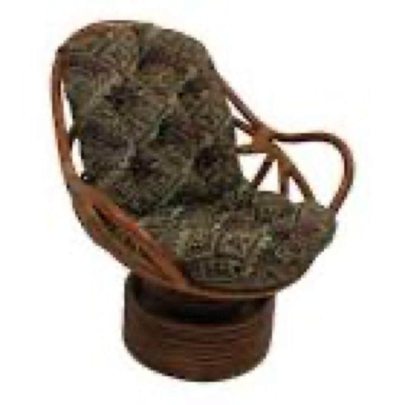 blazing needles solid microsuede swivel rocker chair cushion, 48" x 24", java java 1