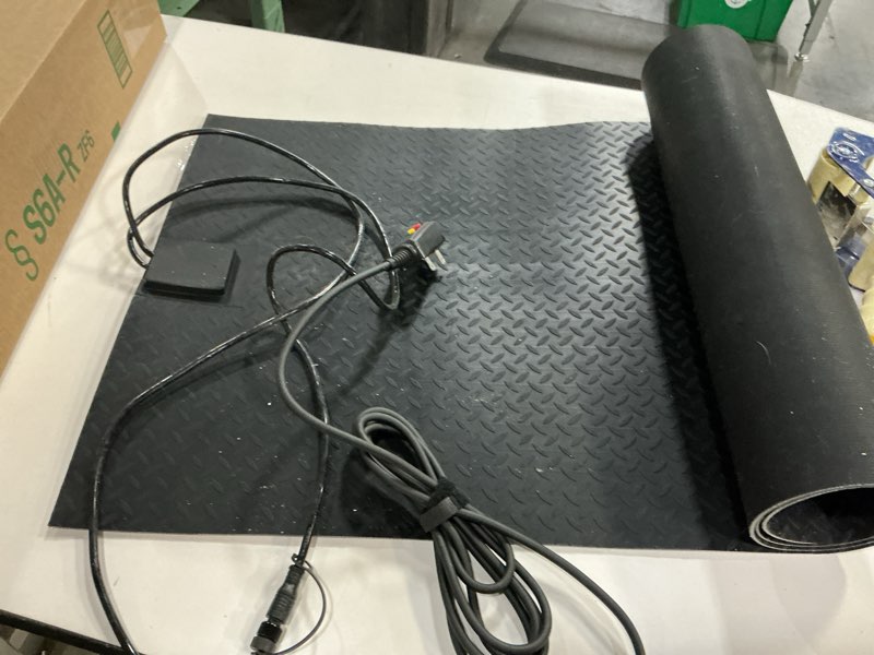 Condition photo showing As Is for 20 Inch x 60 Inch Heated Snow Melting Mat Outdoor, Anti-Slip Heated Walkway Mat with 9.84 Feet Long Power Cord, Waterproof Ice Melting Mat for Doorway Stair Step Path Roof