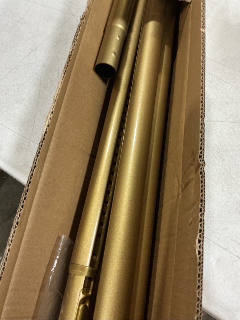 Condition photo showing New/Like New for 1pack tension curtain rod 41-166in(4-13.4ft) long shower curtain rods no drilling outdoor tension rods for patio gold shower rod for window or bathroom?rod diameter 1.26in-one-bond stretching 41-166in gold-1pcs
