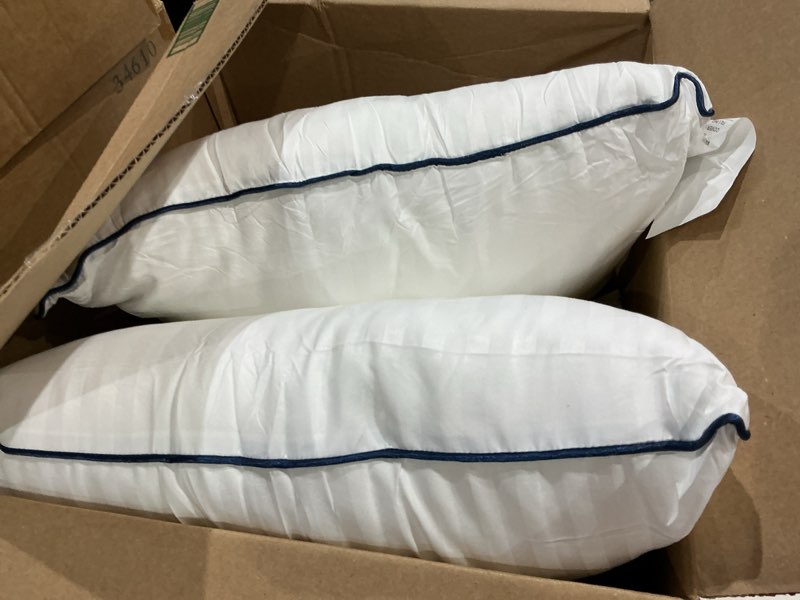 Condition photo showing As Is for luxury hotel bed pillows for sleeping, standard/full size set of 2 with firm & soft density, comfortable down alternative fill for side and back sleepers white standard (pack of 2)