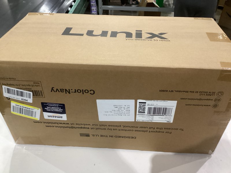 Condition photo showing New/Like New for Lunix 4pcs Orthopedic Bed Wedge Pillow Set, Post Surgery Memory Foam for Back, Knee, Leg Pain Relief, Sitting Pillow for Sleeping, Acid Reflux, GERD, with Hot Cold Pack, Navy White Navy