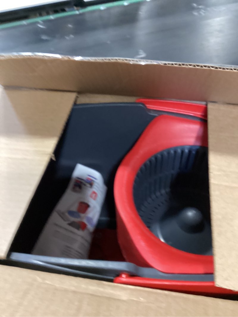Condition photo showing Good Condition for quick wring bucket, 2.5 gallon mop bucket with wringer, red
