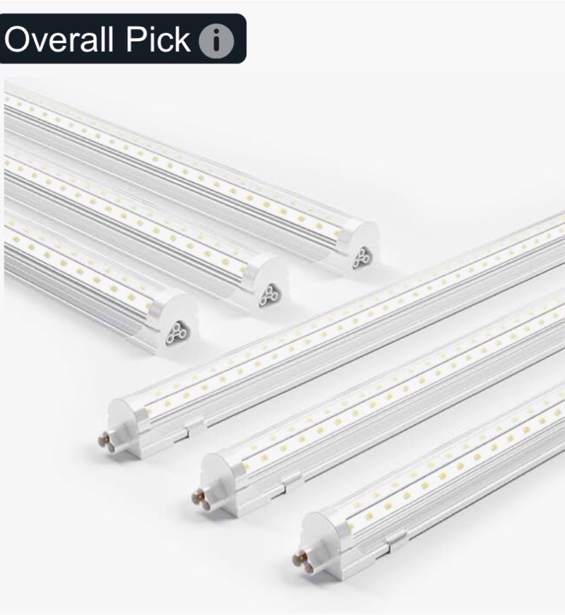 Ensenior 4FT LED Shop Lights - 5000LM 6000K Ultra Bright Daylight, T8 Commercial Bay Lighting, LED L