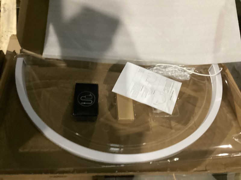 Condition photo showing New/Like New for half moon nail desk lamp – 3360 lumen led light for nail techs, tattoo & lash work, moon light for desk – sleek white design, touch control