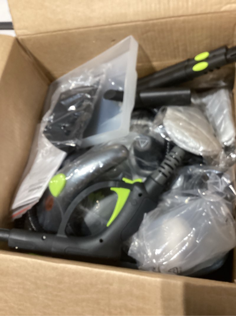 Condition photo showing As Is for Heavy-Duty Steam Cleaner - 1500W Multipurpose Handheld Floor Steamer with 22 Accessories 16ft Cord for Home, Car Detailing, Tile, Grout, Carpet, Wallpaper, Upholstery, Window, Deep Cleaning