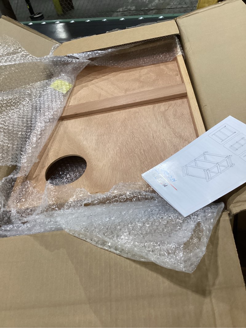 Condition photo showing As Is for meeden french easel, large sketchbox easel - foldable portable beechwood field art easel with drawer, palette & metal tray for professionals, artists & hobbyists painting on the go, hold canvas to 34"
