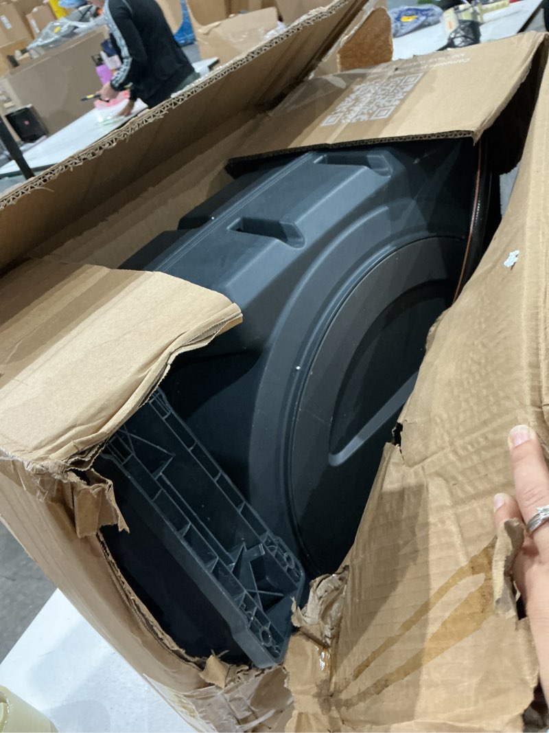 Condition photo showing As Is for giraffe tools retractable garden hose reel 1/2 inch x 130 ft, super heavy duty, any length lock, slow return system, wall mounted and 180 deg swivel bracket 1/ 2"130 ft