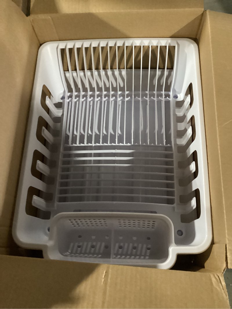 Condition photo showing Good Condition for sterilite 2-piece large sink set dish rack drainer, white (18 l x 13 3/4" w x 5 1/2" h), 3/4" l x 3/4" w x