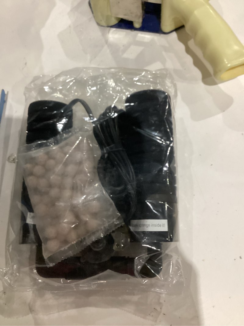 Condition photo showing As Is for AQQA Aquarium Electric Power Sponge Filter,3W/5W Silence Submersible Foam Filter,Sponges Bio Ceramic Media Balls Double Filter for Saltwater Freshwater Fish Tank (S) S (3W for 10-40 gallon?