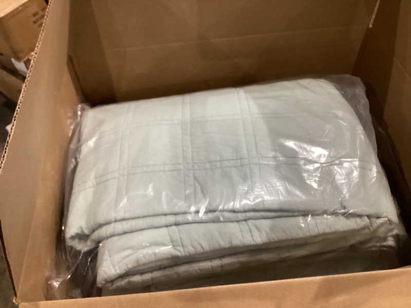 Condition photo showing Good Condition for HORIMOTE HOME 100% Cotton Quilt Set Twin Size, Adriatic Blue Pre-Washed Bedspreads Coverlet Set in Geometric Pattern, Cozy Lightweight Stitching Decorative Bedding Cover with 1 Sham for All Season Adriatic Blue Twin