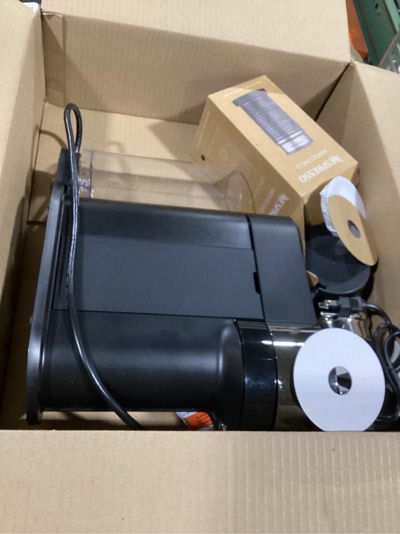 Condition photo showing Good Condition for Nespresso Vertuo Next Deluxe Coffee and Espresso Maker, Pure Chrome with Aeroccino Milk Frother,1.1 liter, Black,Dark Chrome Chrome Machine + Milk Frother