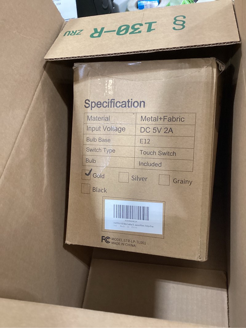 Condition photo showing New/Like New for PARTPHONER Mini Cordless LED Table Lamp, 5200mAh Rechargeable Battery Operated Lamp, 3-Level Brightness, Touch Dimmable Desk Lamp, Bedside Night Light for Patio Camping Restaurant Home, Antique Brass