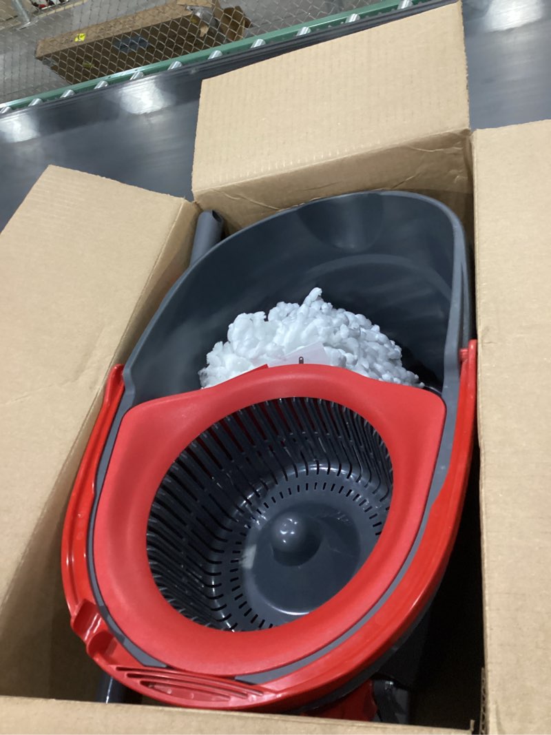 Condition photo showing Good Condition for O-Cedar EasyWring Microfiber Spin Mop, Bucket Floor Cleaning System, Red, Gray, Standard