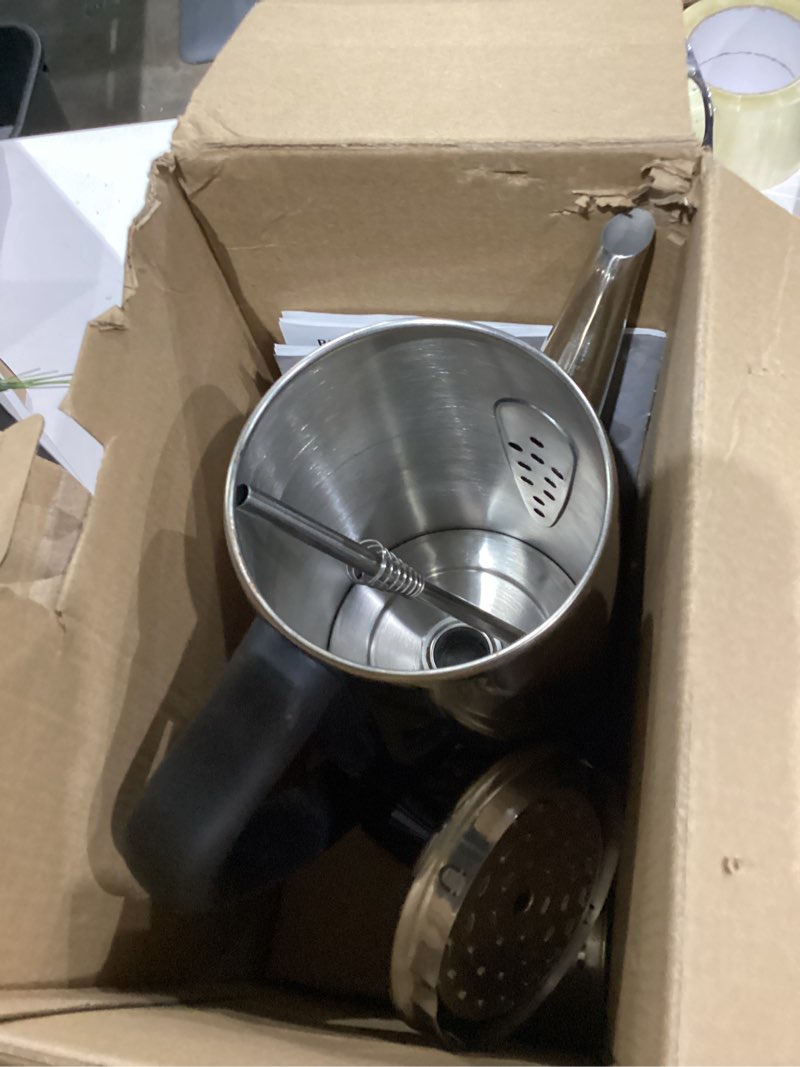 Condition photo showing As Is for Elite Gourmet 12-Cup Electric Coffee Percolator, Dishwasher Safe Stainless-Steel Filter, Lid & Tube, Keep Warm, 360° Swivel Base Cord-less Serving, Stainless-Steel Black