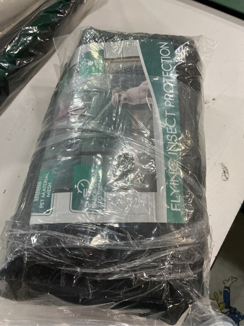 Condition photo showing New/Like New for reversible side opening magnetic screen door for sliding & french doors,upgraded petg mesh anti-tearing, heavy duty & strong magnetic, pet and kid friendly - screen size 66"x82" fit door size 64"x80"