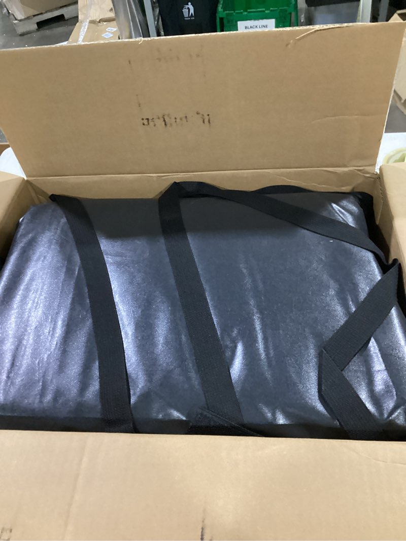 Condition photo showing As Is for golf cart cover enclosure 4&6 passenger, golf cart cover for yamaha club car ezgo, waterproof 600d oxford rain cover, transparent tail light panel, foldable door,4-sided clear windows black 6 seats (for 116”l)