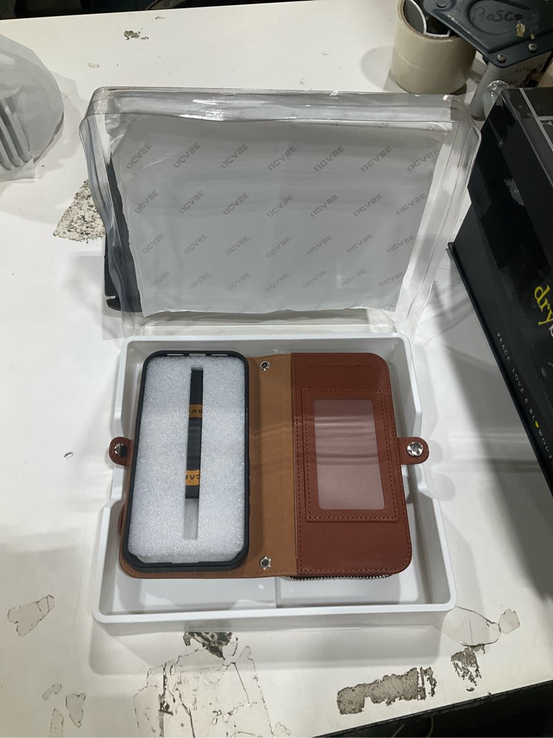Condition photo showing Good Condition for ocase for iphone 17 pro crossbody detachable wallet case, pu leather handbag phone purse with zipper closure, card slots & rfid blocking, wrist strap, lanyard, kickstand, diamond check brown 2 in 1 diamond check brown iphone 17 pro