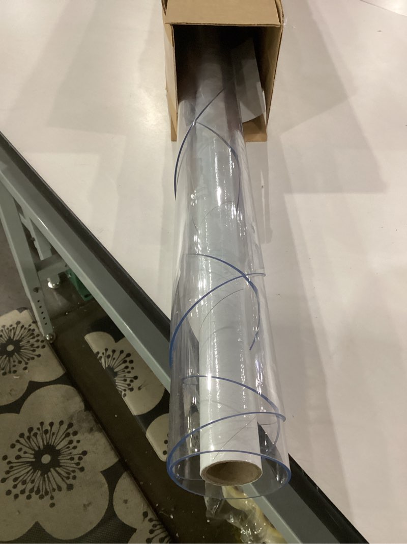 Condition photo showing New/Like New for lovepads round clear table cover protector 48 inch, 2mm thick table protector for dining room, waterproof plastic cover pvc vinyl tablecloth, circle tabletop protective pad for furnture surface 48" (round) clear 2mm