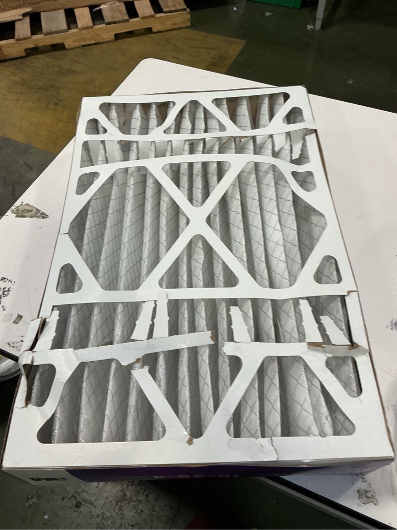 Condition photo showing As Is for Filtrete 16" x 25" x 4" Allergen Bacteria and Virus Deep Pleat Air Filter 1550 MPR: MERV 12 Electrostatic Furnace Filter