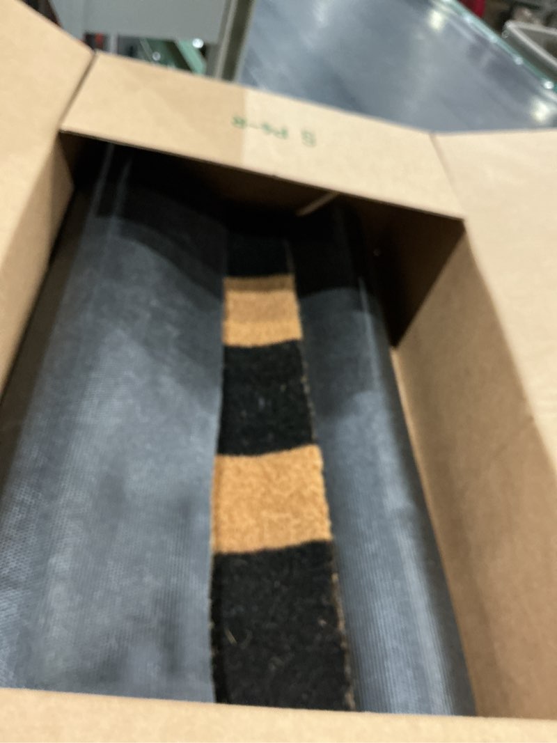 Condition photo showing Good Condition for theodore magnus door mat - welcome mat for front door with non-slip backing - durable coir doormat - perfect for outside entrance and entryway matt - outdoor/indoor - wide stripes - 17" x 30" wide stripes 1'5" x 2'6" (rectangular)