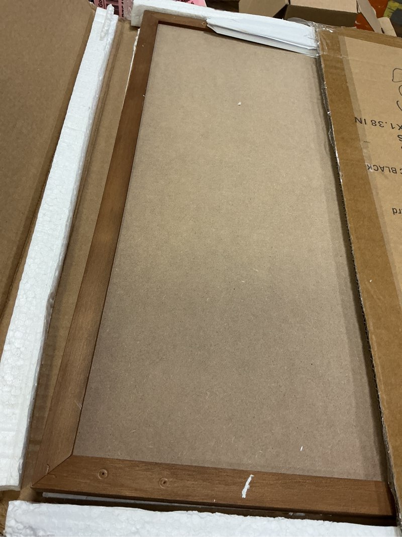 Condition photo showing As Is for Wood Framed Chalkboard - Premium Magnetic 18 x 22 Rustic Chalk Board, Great with Regular or Liquid Chalk Markers, Non Porous Wall Hanging Blackboard Sign 22"W x 18"H Pine