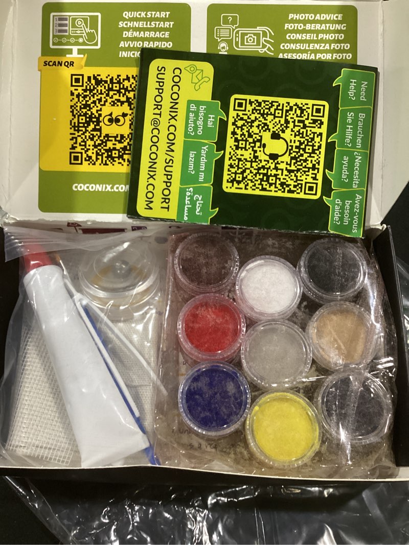 Condition photo showing As Is for coconix fabric & carpet repair kit | fix tears, holes, and burns on fabric and carpet upholstery, rugs, and clothing | easy application with customizable colors
