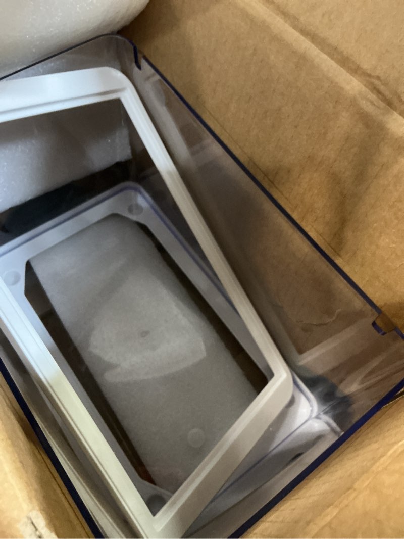 Condition photo showing As Is for 2.2 gallon fish tank with 4-in-1 filter pump, quiet betta aquarium with led light, temperature display & surface intake design, small aquarium for home office, beginner friendly black 2.2gal set