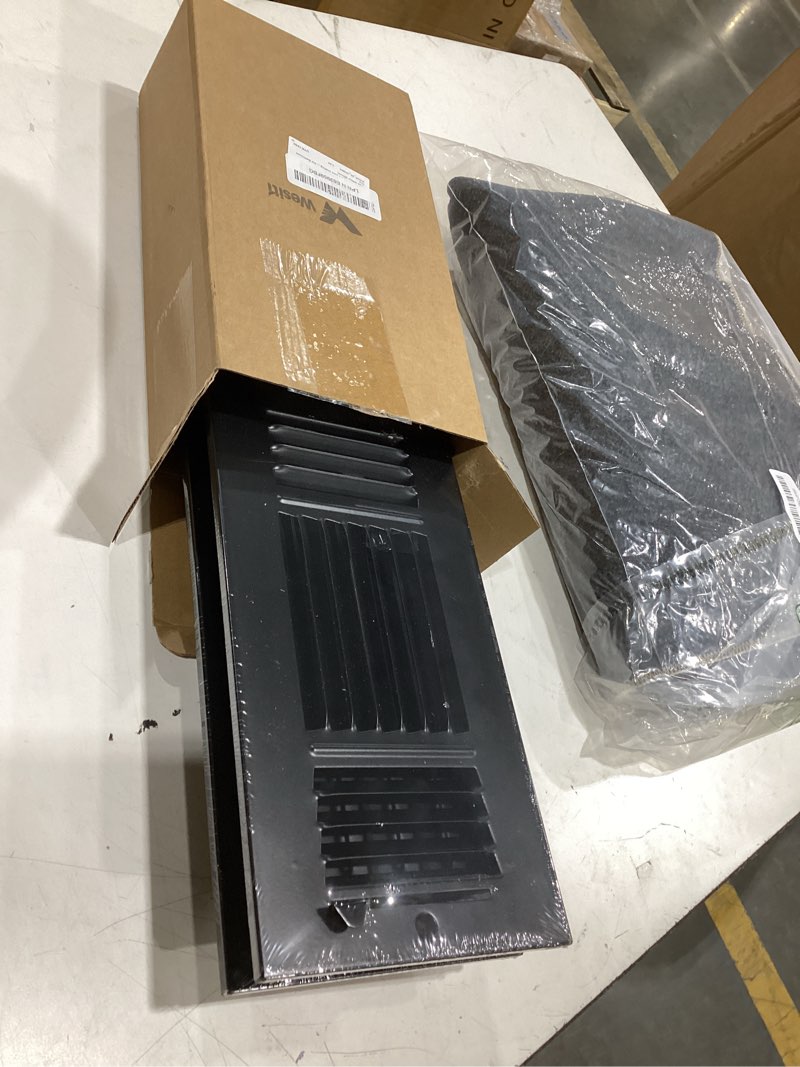 Condition photo showing New/Like New for wesiti 2 pcs 10 x 4 inch ceiling vent covers for home sidewall and ceiling 3 way vent register for sidewall solid steel manual adjuster air home bathroom toilet office (black) 2 black