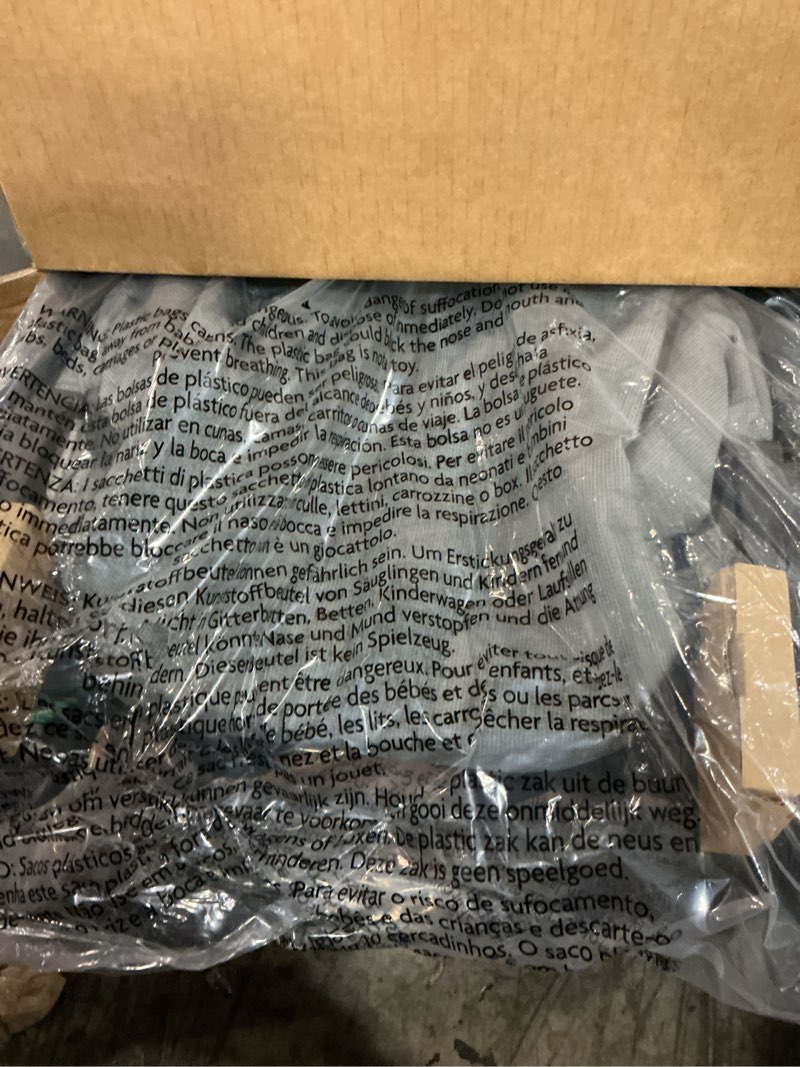 Condition photo showing New/Like New for uppababy minu v3 travel stroller - lightweight + compact design - one-hand fold + unfold - from birth + overhead compatible - greyson (charcoal mélange/carbon frame/saddle leather)