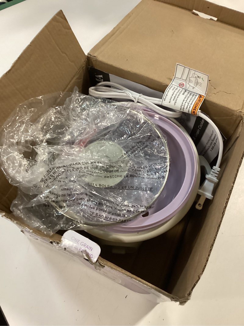 Condition photo showing New/Like New for AROMA® CoreCoat Rice Cooker with Pop-Up Food Steaming Basket (4 Cups Cooked, 2 Cups Uncooked) Lilac