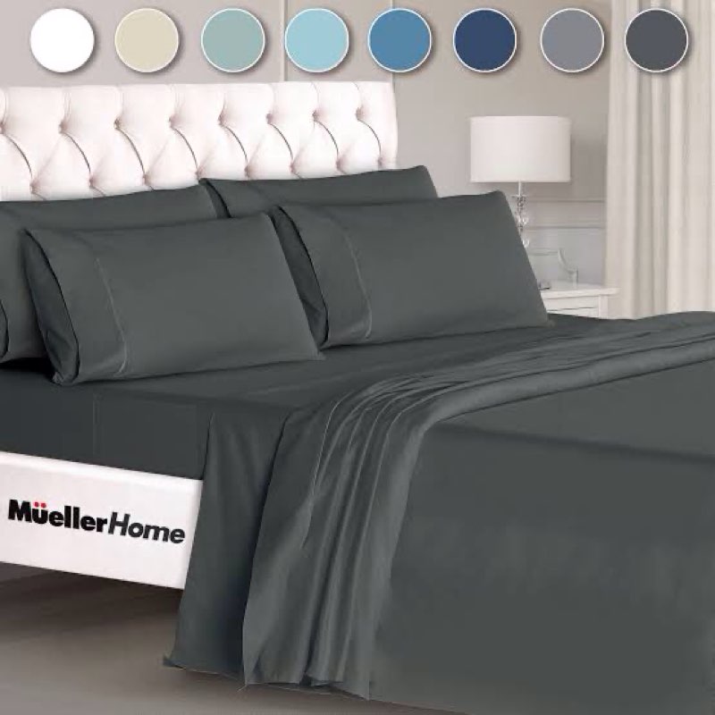 premium hotel collection 6-piece king sheet set – dark gray
