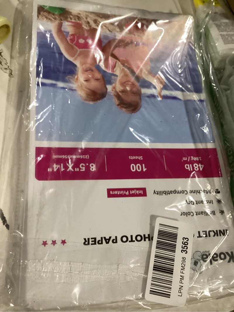 Condition photo showing Good Condition for koala glossy inkjet photo paper 8.5x14 inches 48lb 100 sheets professional glossy photographic paper compatible with inkjet printer use dye ink 180gsm legal size