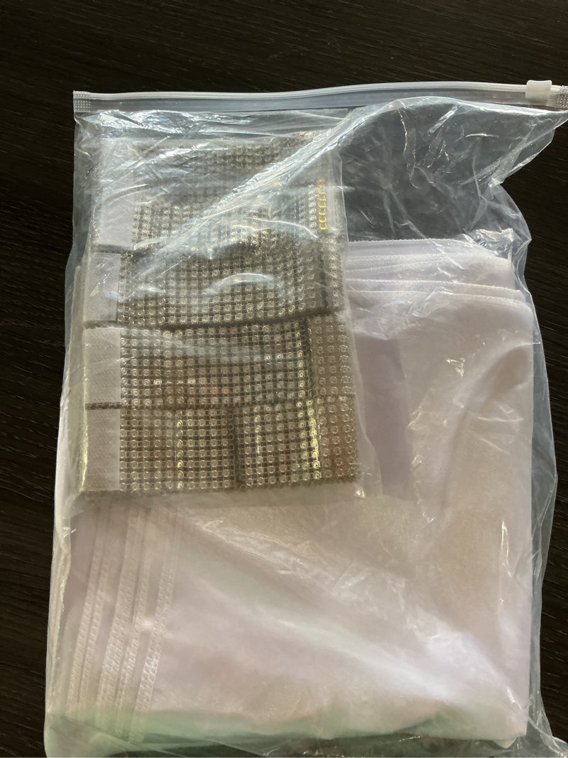Condition photo showing As Is for rudong m 100 pcs white satin napkins and napkin rings set, 17 x 17 inch square cloth napkins set of 50, silky soft table napkins bulk for weddings, banquet, parties dinner decoration